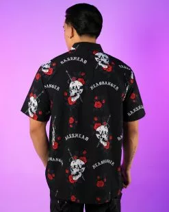 Skull & Rose Basshead Hawaiian Shirt -Rave Wonderland Shop RW 120822 178