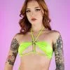 Roma Lime Green Tie-Top Bikini Strapped Top Rave Basics -Rave Wonderland Shop Rave 03 10 6093
