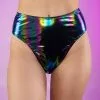 Roma Techno Prism Vinyl High-Waisted Shorts -Rave Wonderland Shop Rave 03 10 7474