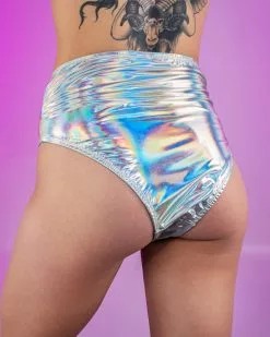 Roma Space Babe Hologram High-Waisted Shorts -Rave Wonderland Shop Rave 03 10 7988
