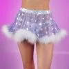 Roma Stars Align Sheer Skirt W/ Marabou Trim -Rave Wonderland Shop Rave 03 10 8193