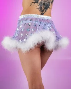 Roma Stars Align Sheer Skirt W/ Marabou Trim -Rave Wonderland Shop Rave 03 10 8208