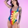 Over The Rainbow Cutout Bodysuit -Rave Wonderland Shop Rave wonderland products 040