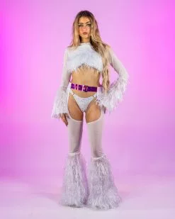 Roma Funkmaster Sheer Chaps W/ Faux Fur Bell Bottoms And Belt -Rave Wonderland Shop SadswimxRWECOMM06.23.23 107