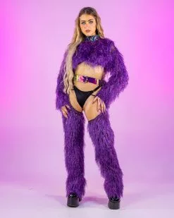 Roma Funkmaster Faux Fur Chaps W/ Belt -Rave Wonderland Shop SadswimxRWECOMM06.23.23 13