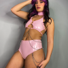 Sugar Baby Pink High Waist Seamless Chained Bottoms -Rave Wonderland Shop chain 63ac5ac5 f411 40fa b40e 59423a185ceb