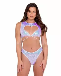 Roma Lavender Sugar Nova Heart Cutout Top -Rave Wonderland Shop ezgif 1 e50514f530