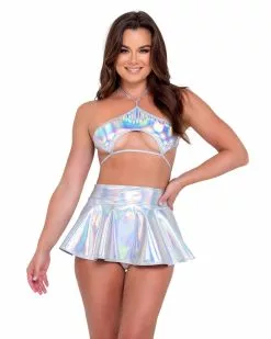 Roma Silver Holo Cutout Tie Top -Rave Wonderland Shop ezgif 4 c0f225273e 2 22529c69 9133 4f3c aba6 02feb3741baa