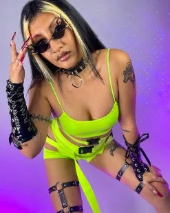 Green Intergalactic Domination 2pc Set -Rave Wonderland Shop p28