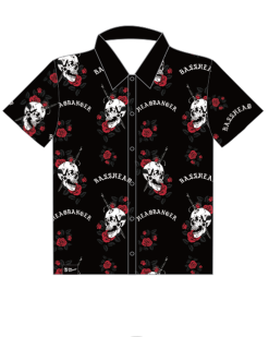 Skull & Rose Basshead Hawaiian Shirt -Rave Wonderland Shop red